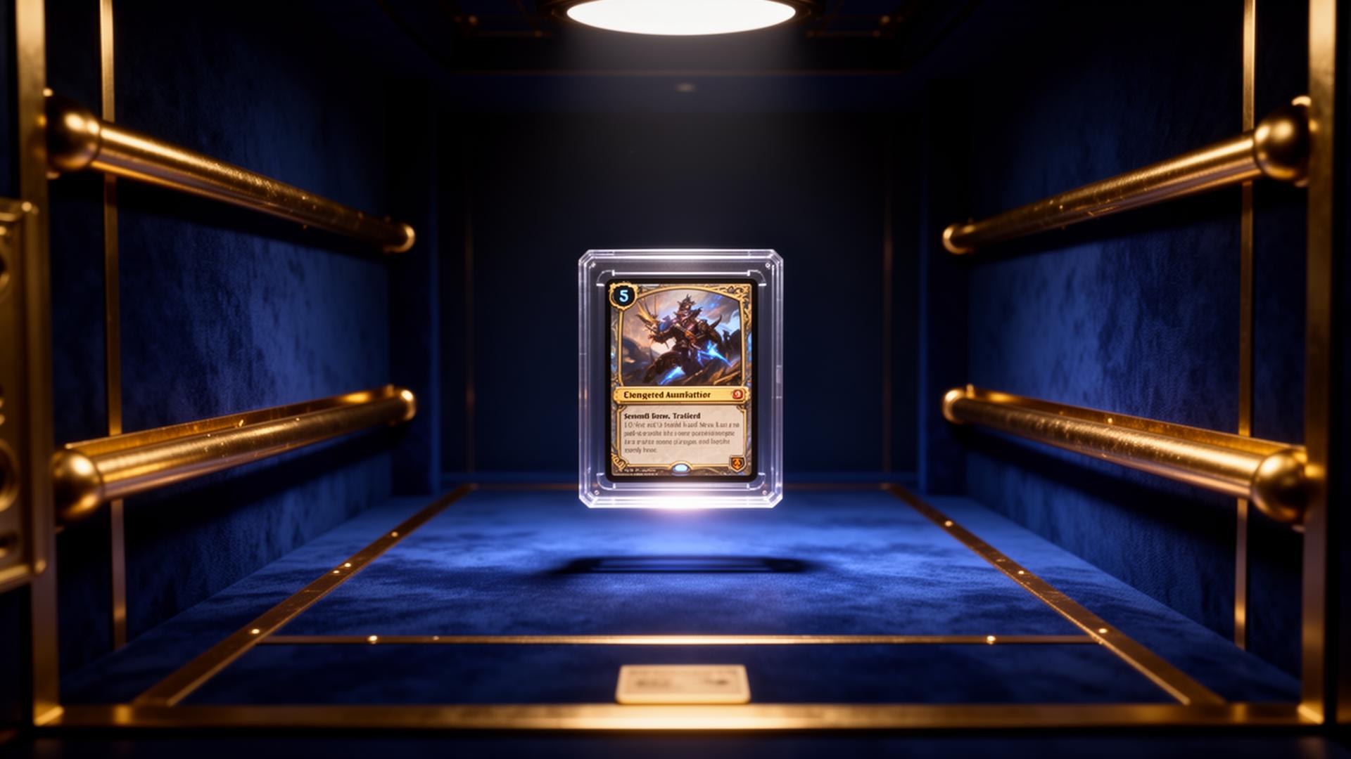 Royal vault housing an authenticated, blockchain-connected asset